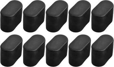 10 Stuks Rubberen Ovalen Stoelpootbeschermers voor Tafelvoeten - Voorkom Krassen en Geluid in Huis, Kantoor en Tuin (Zwart 16x34mm)