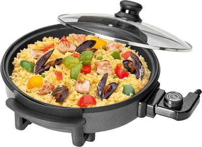 DD® Partypan - Elektrische Pan - Hapjespan Electrisch - Braadpan met Antiaanbaklaag - 40x38x16cm - Zwart