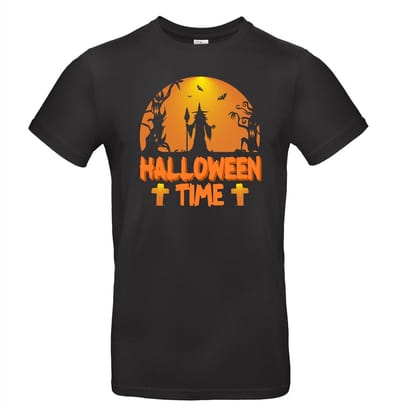 Zwart Halloween T-shirt met opdruk Halloween Time 152