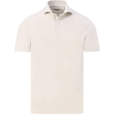 John Miller Polo Slim Plain Hyperstretch Short Sleeve Zip Collar Licht Grijs / male