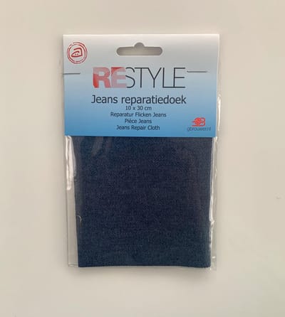 Restyle - Reparatiedoek Donkerblauwe Jeans - Strijkbaar - 10x30cm