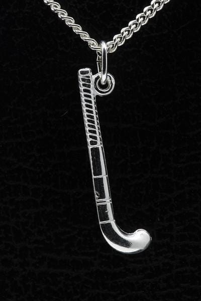 Zilveren Hockeystick ketting hanger - 2