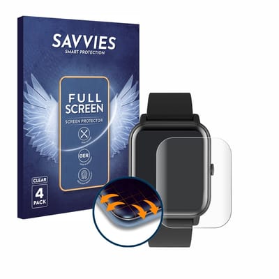 Savvies - Screenprotector voor Blackview R30 - Folie Beschermfolie transparant volledig dekking 4 Stuks