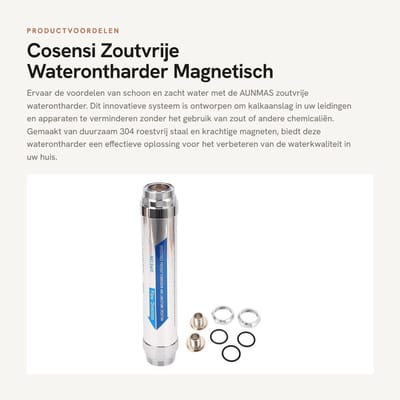 Dailygoods- Waterontkalker Energiezuinig - Waterfilter - Waterontharder - Waterverzachter - Schaalverwijderaar - Roestvrij Staal