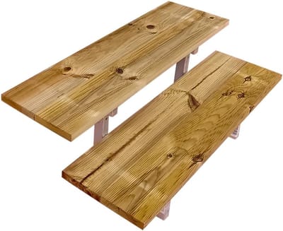 Stevige Buitentrap van Staal met 2 Treden en Geïmpregneerd Hout (100 cm Breed)