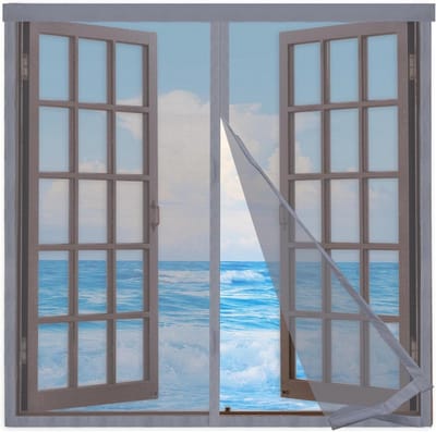 Horren Raam - Insectenwerend Net - Ramen Afschermen - Zonder Boren - 65x120cm - Grijs
