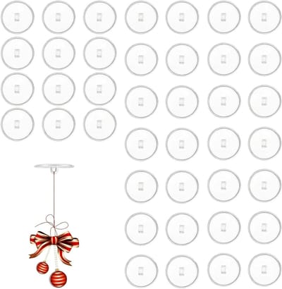 Transparante zelfklevende haken - 40 stuks mini plafondhaken voor keuken, badkamer en muur, ideaal voor ophangen en organiseren, 22 mm
