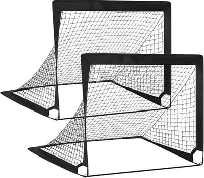 IvoQ Voetbaldoeltjes Set van 2 – Compact, Sterk & Perfect voor Buiten – Snel Opzetbaar – Inclusief Grondpinnen