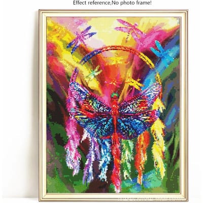 Peinture au diamant Animal Libellule Plein Rond Strass Image Broderie Vente Diamant 20X30 yellow