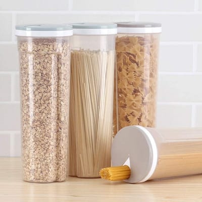 Opslagdoos voor spaghetti en pasta, veelzijdige container voor snacks en muesli, 10.5 x 28.7 cm, ideaal voor droge voeding en suiker, 1 stuk in willekeurige kleur