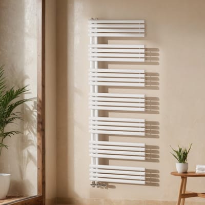 EMKE Handdoekradiator - Ronde Buizen - Glanzend Wit - 166x60 cm - 1075 W - Badkamer Verwarming - CV Radiator