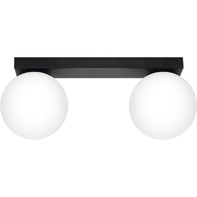 Sollux Lighting Plafondlamp Yoli - 14.5x34.5x12cm - G9 - zwart - staal/glas