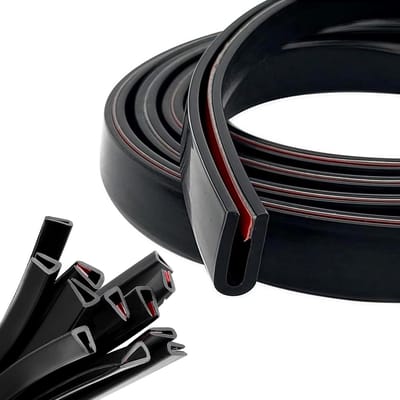 Rubberen Afdichtstrip - Randbescherming Profiel - Randafwerking - Zelfklevend EPDM - 6 Meter - Zwart