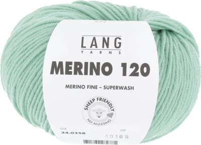Lang Yarns Merino 120 - 358 soft mint - Merinowol Garen