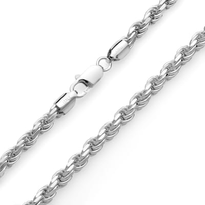 JUXE24-Koord ketting-rope chain-massief 925 zilver-6 mm breed-60 cm lang-65,5 gram-geslepen