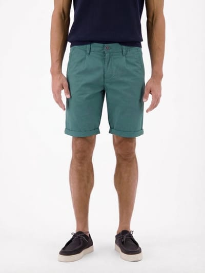 LERROS Korte chino van een lichte katoenmix , Maat: 30 , Kleur: SOFT TEAL , 74% katoen, 24% polyester, 2% elastaan