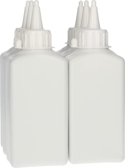 6 x Plastic Fles 250 ml Tuitdop wit - Gerecycled HDPE- Gerecycled HDPE Kunststof - Onbreekbaar - ca. 70% minder Co2 uitstoot door gerecycled materiaal - 6 stuks