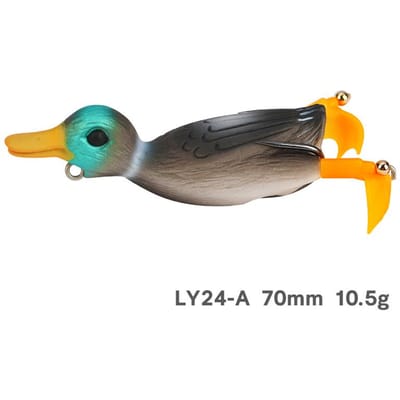 Fishing Master LY24 70mm 10.5g Lekkende Eend Kikker Drijvend Visaas Top Water Aas Zacht Aas Baars Slangenkop roterende Aas Aas grijze kleur