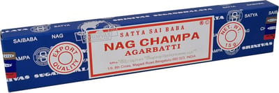Satya Nag Champa Wierook - Agarbatti klassiek staafjes - Zoete & Aardse Geur - 3 x 15 gram - 3 stuks Wierookstokjes