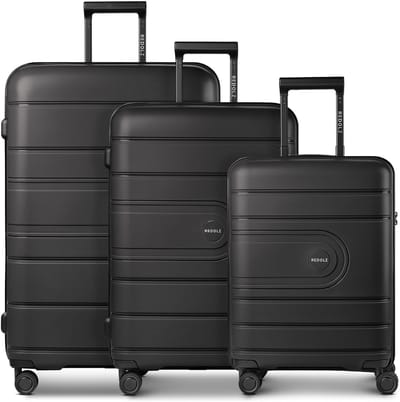 Redolz Essentials 11 4 wielen Kofferset 3-delig met uitbreidingsplooi - Harde bagage - TSA slot - black