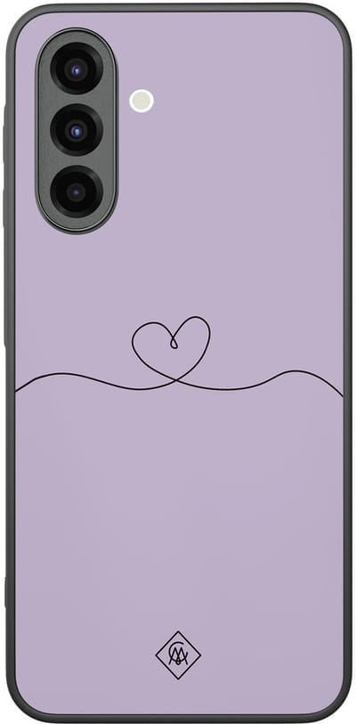 Casimoda® hoesje - Geschikt voor Samsung Galaxy A26 - Hart Lila - Zwart TPU Backcover - Geen opdruk - Paars