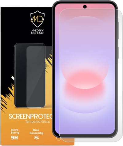 MobyDefend Screenprotector - Geschikt voor Samsung Galaxy A37 - Case-Friendly Screensaver - Gehard Glas