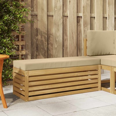 vidaXL - Buitenstoel - Bank - Wit - 115 - x - 43 - x - 45 - cm - Massief - Acacia - Hout