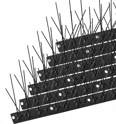 Famanu – Vogel spikes voorgemonteerd voor daken en ramen - duivenspikes voor het afschrikken van kraaien, meeuwen en kleine vogels - vogelafschrikmiddel spikes set cover 5,2 m - mat zwart