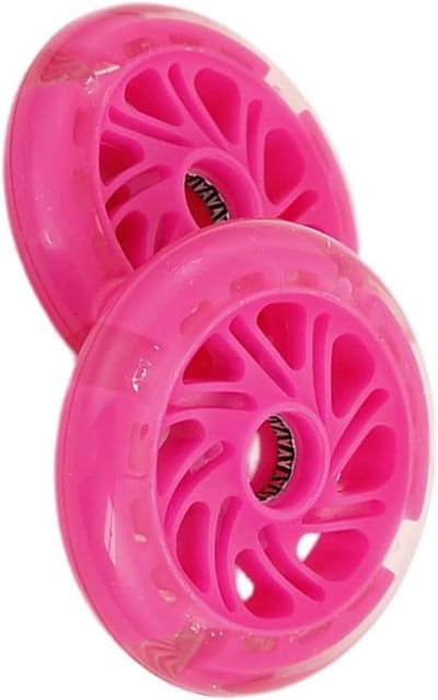 Fietszijwieltjes - Stabilisatoren Kinderfiets - Leren Fietsen - Geluidsvrij Rijden - 12x12CM - Roze