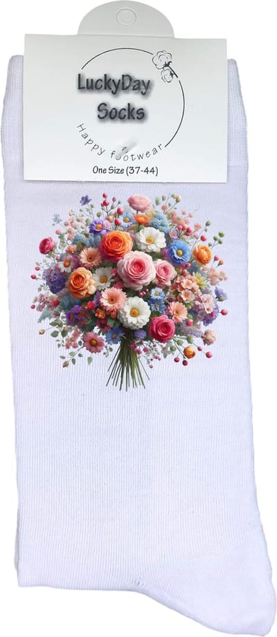 Bloemen - Opkikker - Grappige sokken - Valentijns cadeau - Verjaardag cadeau - Grappig - Leuke sokken - Vrolijke sokken - Zomers - Kerst Sokken - Vaderdag - Moederdag - Kerstcadeau - Socks die Happy maken - 37-44