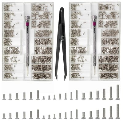 Complete Set van 1000 Kleine Schroeven M1.2, M1.4, M2 voor Horlogeglas en Computerreparatie - Inclusief Schroevendraaier en Pincet, Ideaal voor Klussen en Hobby's