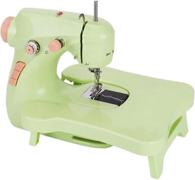 Mini Naaimachine - Draagbare Naaimachine - Kleine Reparaties - Dubbele Draad - 20x21x10CM - Wit