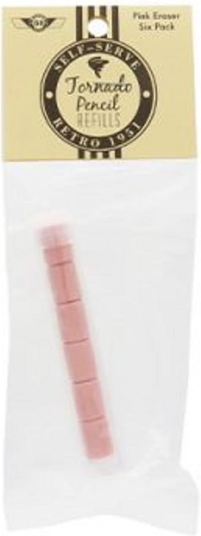 Retro 51 - Tornado pencil refills - gom - roze - 6 stuk