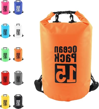 Waterdichte Dry Bag 15L met Roltop en Verstelbare Schouderband voor Drijven, Vissen en Kamperen