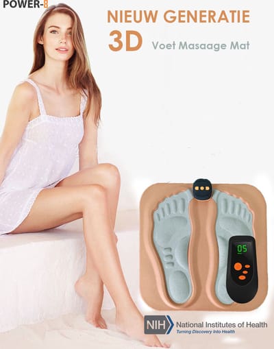 Power-8® JoyPad – Draadloze 3D EMS Voetmassagemat met Afstandsbediening – Stimuleert Bloedsomloop & Vermindert Stress – Ideaal bij Vermoeide Voeten en Ouderdomsklachten – massage