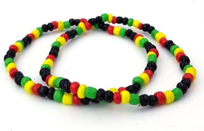 Rasta - Kralenarmbandjes - Glaskralen - Rood Geel Groen - Armbandje - 2 stuks
