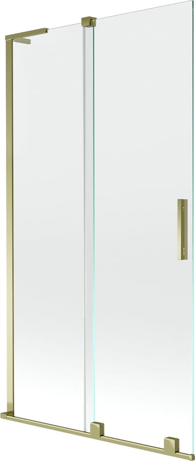 Mexen Velar L badwand scherm 2-delige verschuifbaar 100 x 150 , transparant, goud - 896-100-003-01-50