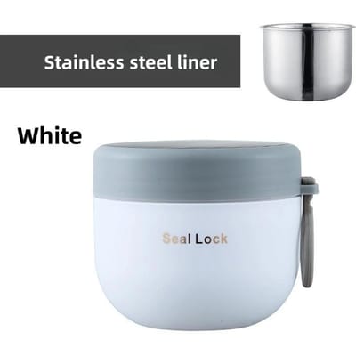600ML 304 Roestvrijstalen Soep Noedelkommen met Deksel Magnetronbestendige Lunchbox Studenten Kantoor School Herbruikbare Voedselcontainer