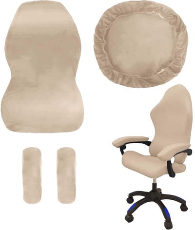 stoel bekleding 4 STK met armleuningen/stoelrug bekleding/zitkussen bureaustoel, Gamingstoelbekledingen anti-slip, Afneembaar, wasbaar, Goede elasticiteit, voor gaming-stoelen