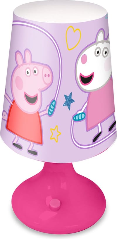Peppa Pig tafellamp/bureaulamp/nachtlamp voor kinderen - roze - kunststof - 18 x 9 cm