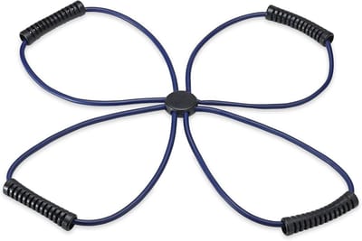 Pilates Reformer Kit - Thuis Fitness - Core Training - Vier-lus Ontwerp - 24 x 18 x 0.1 cm - Marineblauw/Zwart