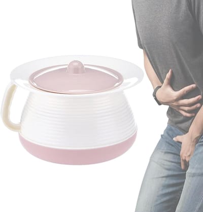 Plasemmer - Draagbaar toilet - Hygiënisch gebruik - Met deksel en handgreep - 21 cm diameter - Roze