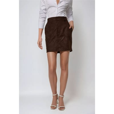 Hoge Taille Faux Suède Mini Rok
