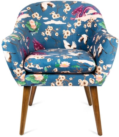 Excelsa Italiaans Design Fuji Fauteuil – Oosterse Sereniteit in Luxe Fluweelgevoel 70 x 83 cm
