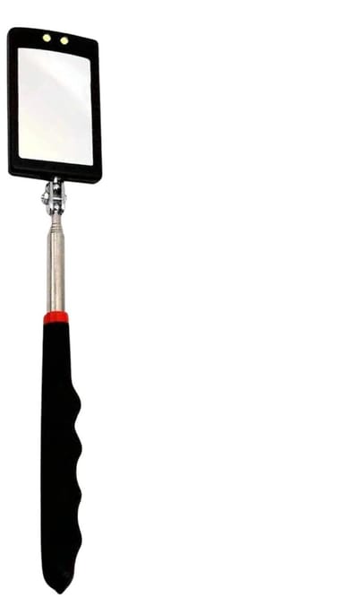 Telescopische spiegel - Inspectiegereedschap - Onderhoud voertuigen - Verlicht met LED - 24-73 cm - Zilver