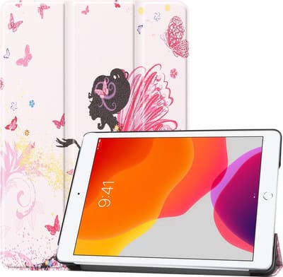 Hoesje - Geschikt voor Apple iPad 7 (2019) - 10.2 inch - 7e Generatie - Dun & Stevig - Hardcover Book Case - Trifold Bookcase Hoes - Hard Cover - Tablethoes - Elfje