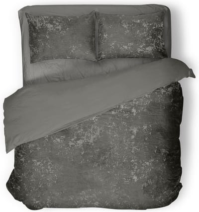 Eleganzzz Dekbedovertrek Crushed Velvet - Dark Grey - Dekbedovertrek 200x200/220cm - 100% Velvet - Tweepersoons dekbedovertrekken - Effen Dekbedovertrek