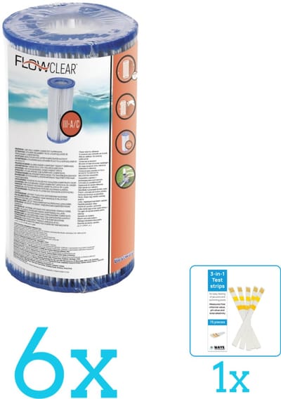 Bestway - Flowclear - Filtercartridge Type III - Volumebundel - Filter - 6-delig