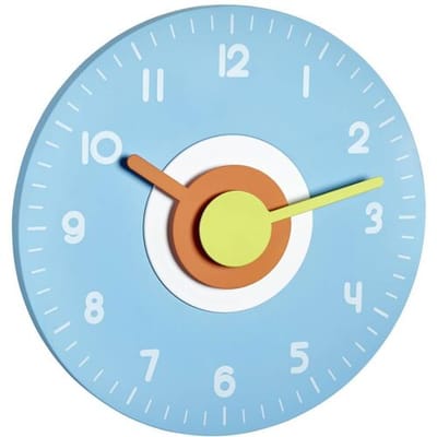 TFA Dostmann 60.3015.06 Wandklok Kwarts 23 cm x 40 mm Lichtblauw Slepend uurwerk (geluidsloos)