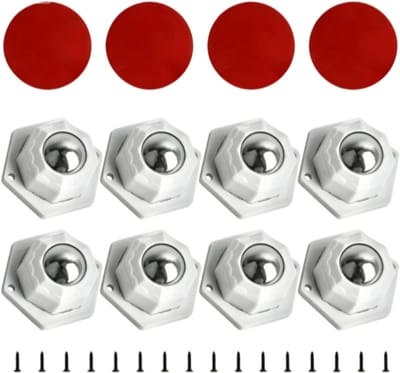 Meubelwielen - 8 stuks - 20 mm - Zelfklevend - Geluidsarme wielen - Universele wielen - Zwenkwielen - 360 graden draaibaar - Wit